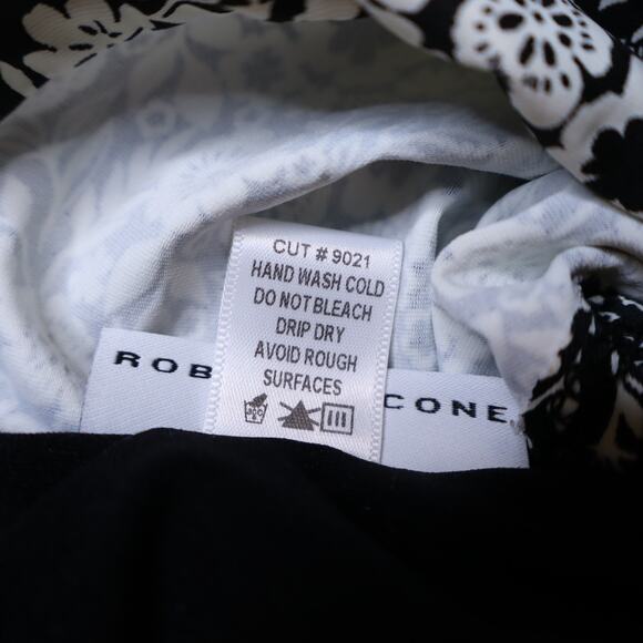 ROBIN PICCONE Aubrey Bikini Floral Tank Top Black White Cropped Women's S - Picture 10 of 10